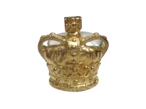 Gold Toned Royal Large Full Crown Adjustable Size Fashion Ring