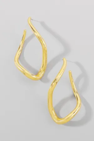 Gold Twisted Dangle Earrings