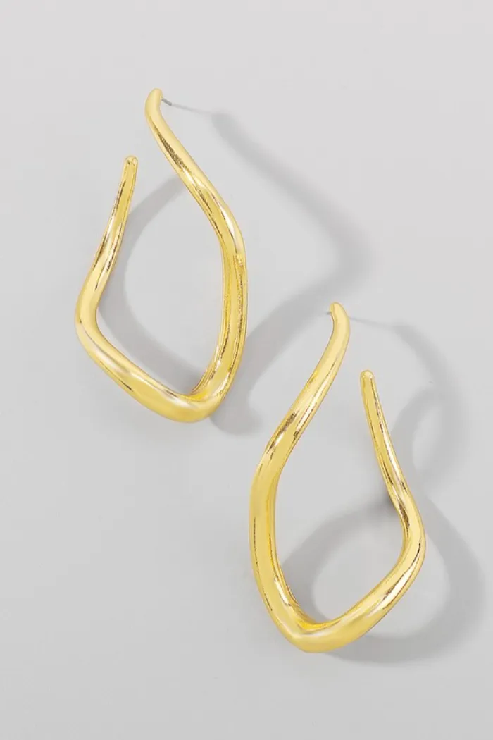 Gold Twisted Dangle Earrings