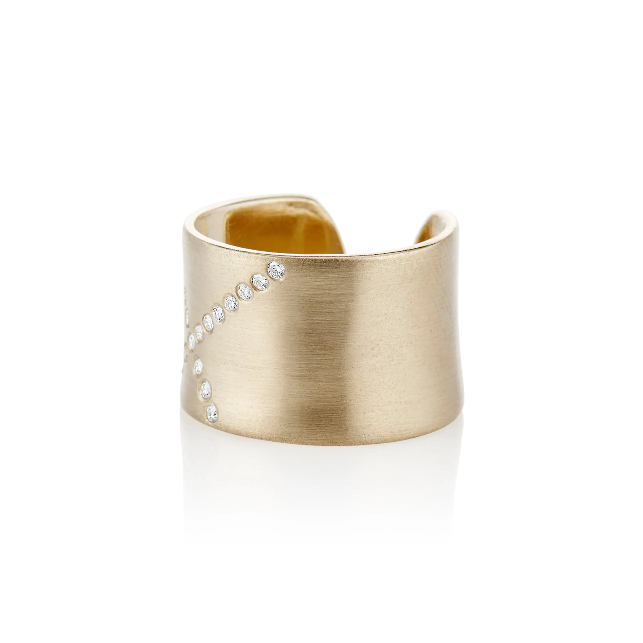 Gold X Cuff Ring