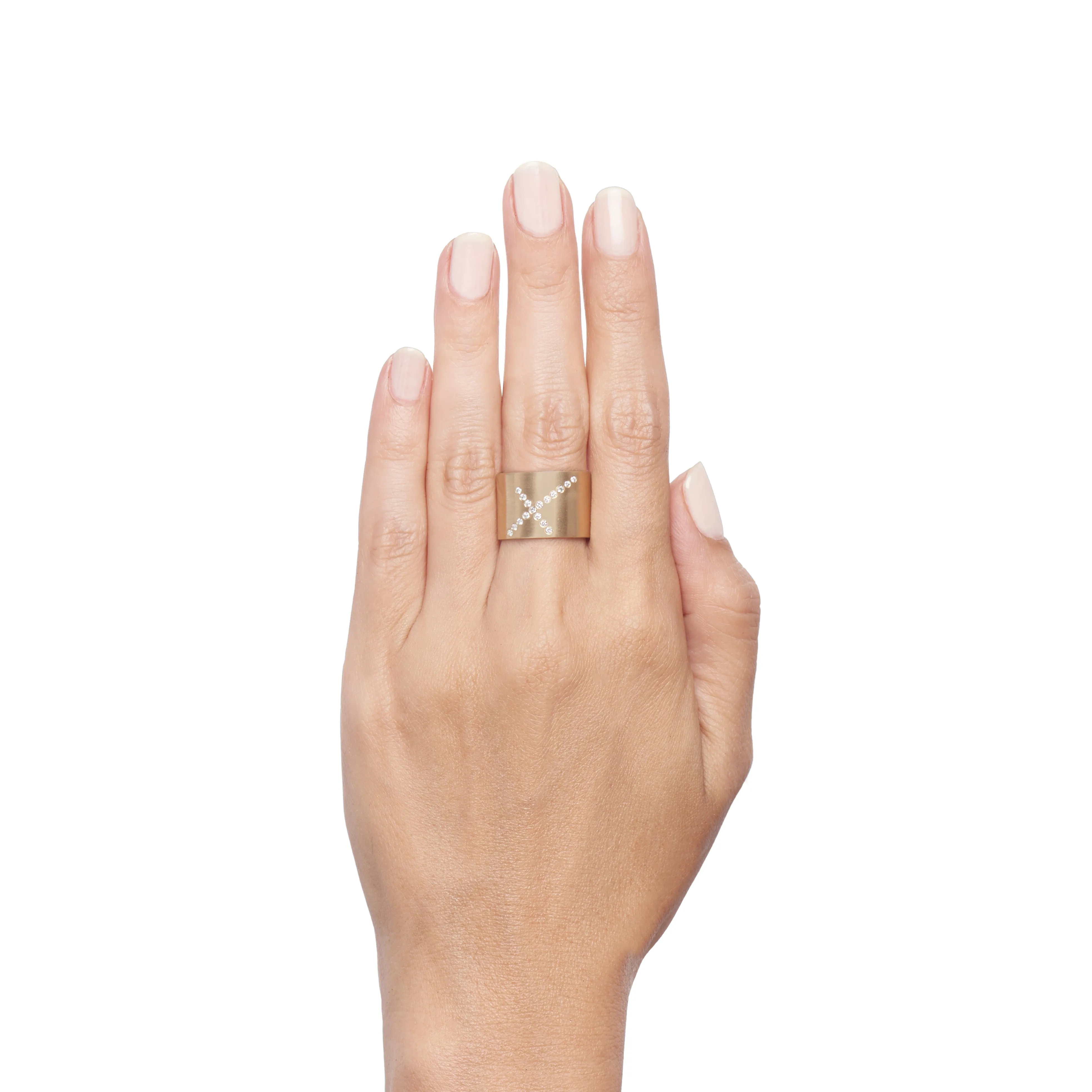 Gold X Cuff Ring