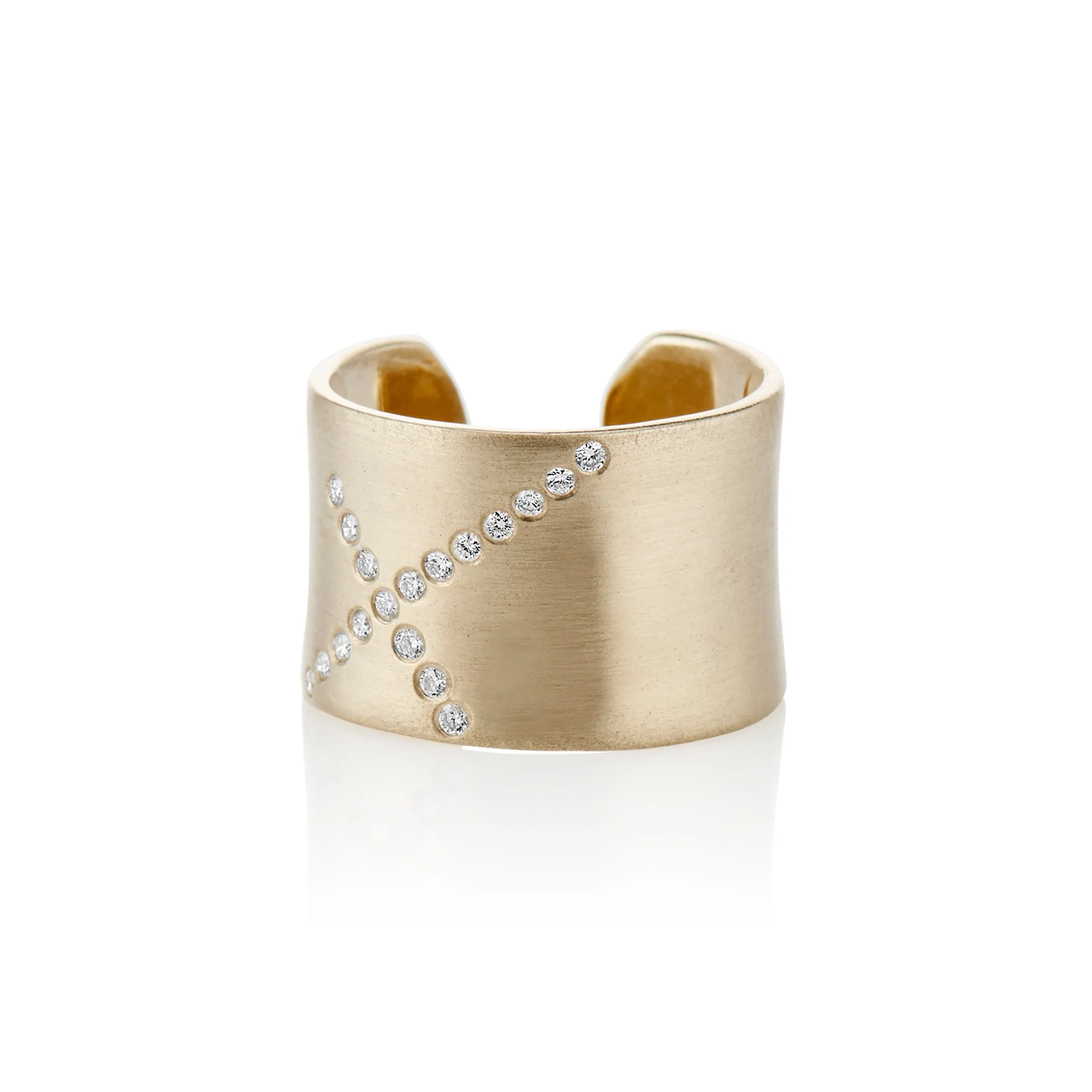 Gold X Cuff Ring