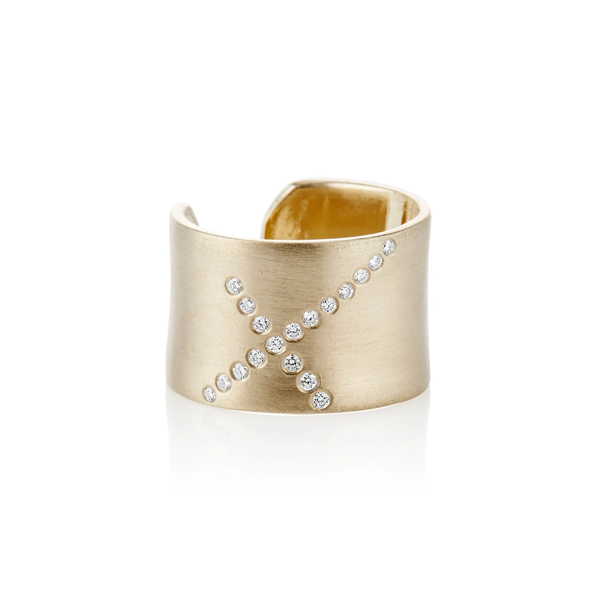 Gold X Cuff Ring