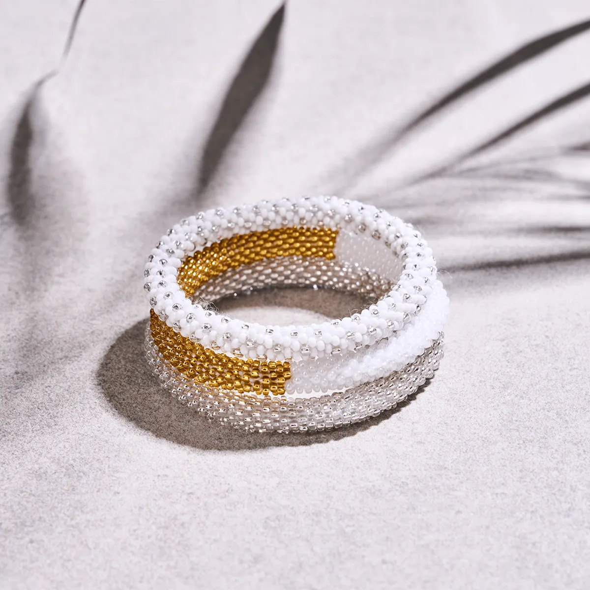Golden Cloud | Himalayan Glass Bead Bracelet