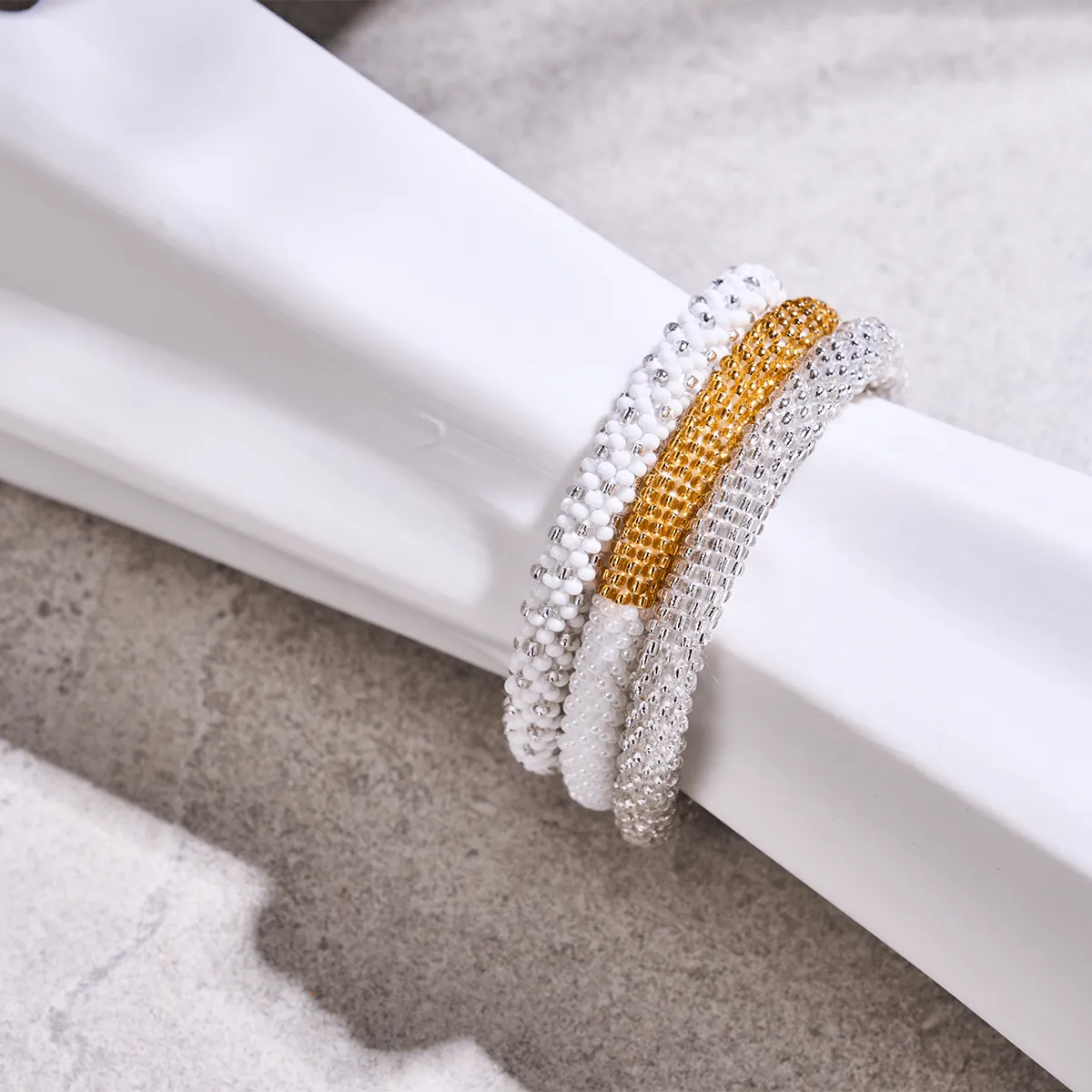 Golden Cloud | Himalayan Glass Bead Bracelet
