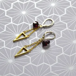 Golden Eternity Garnet Earrings