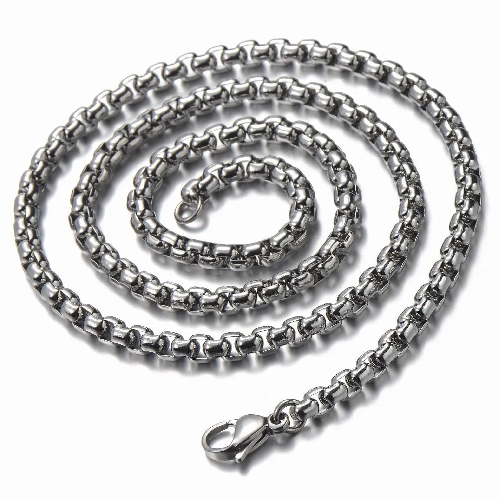 Gothic Steel Mens Vintage Skeleton Hand Spiked Claw Nail Skull Pendant Necklace, 30 in Wheat Chain