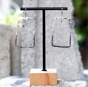 Hammered Sterling Silver Geometric Ombre Patina Earrings