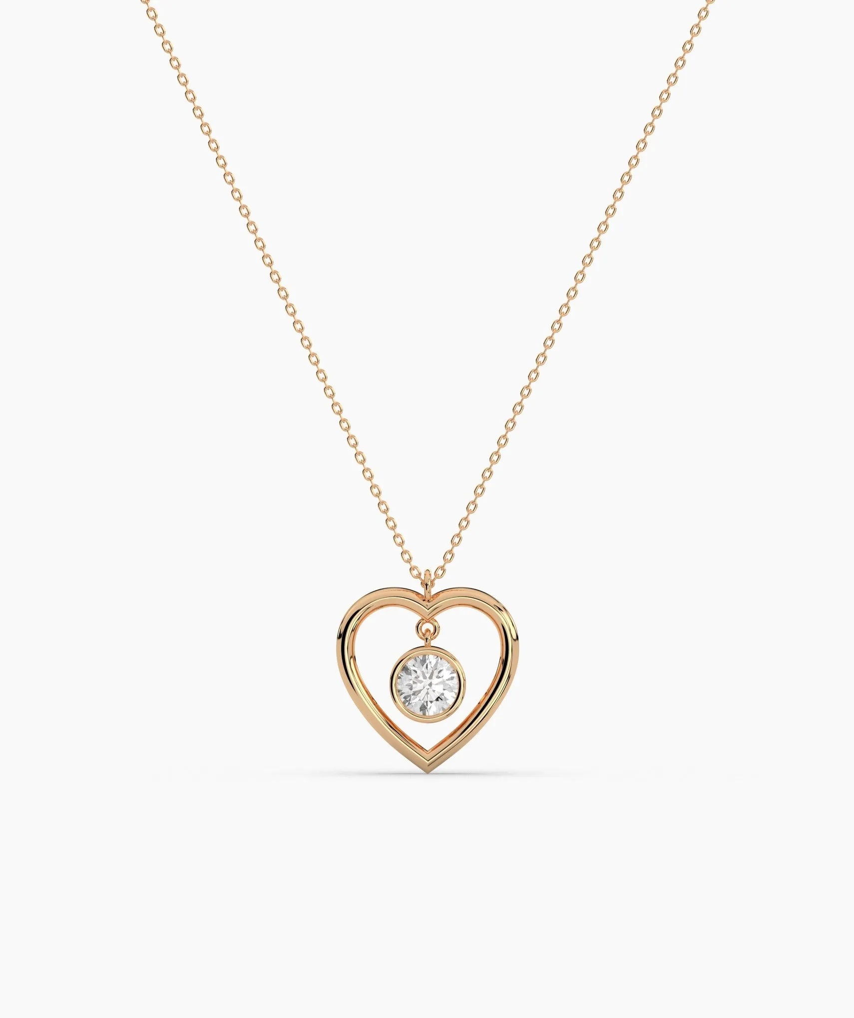 Heart Necklace with Diamond