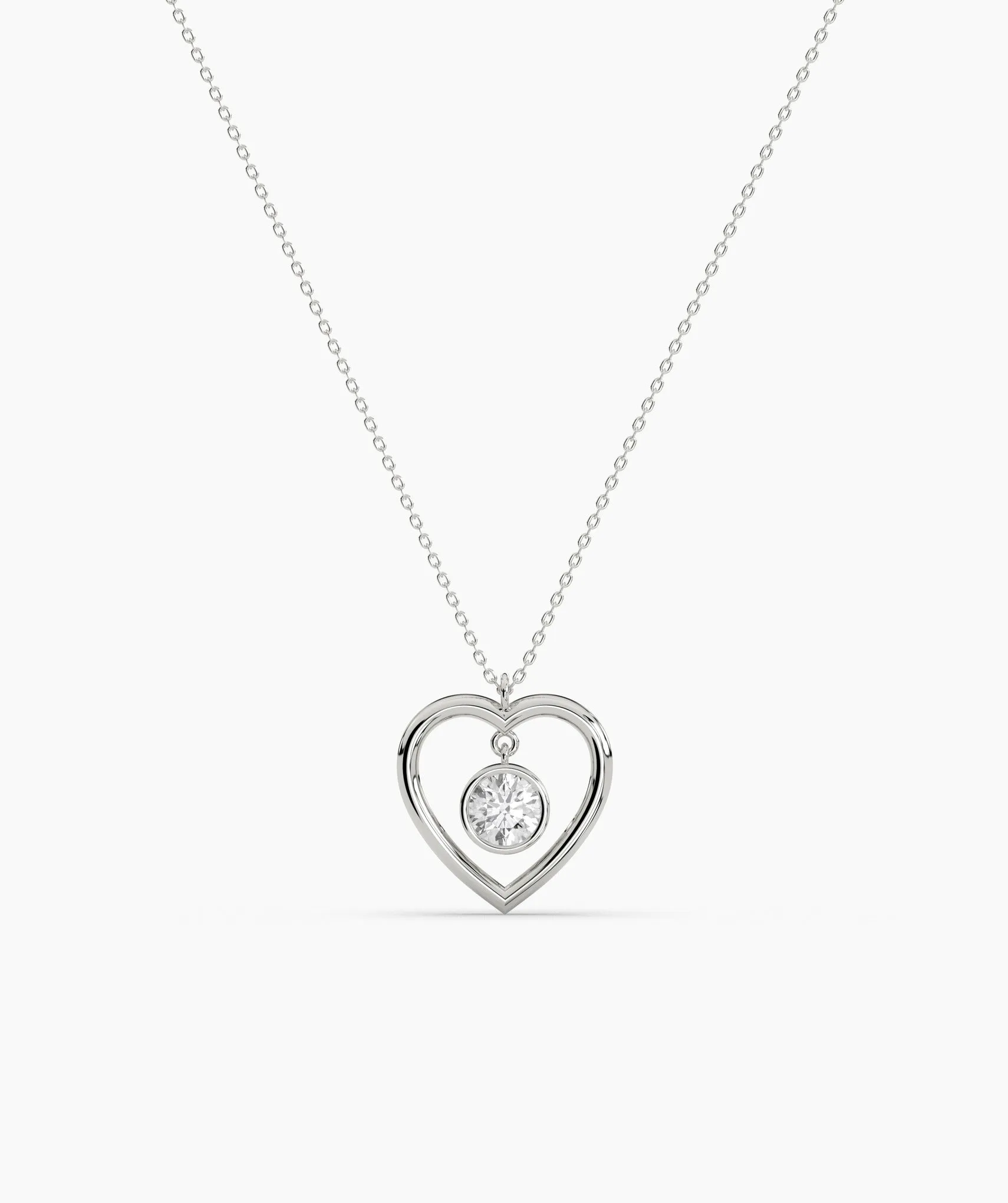 Heart Necklace with Diamond