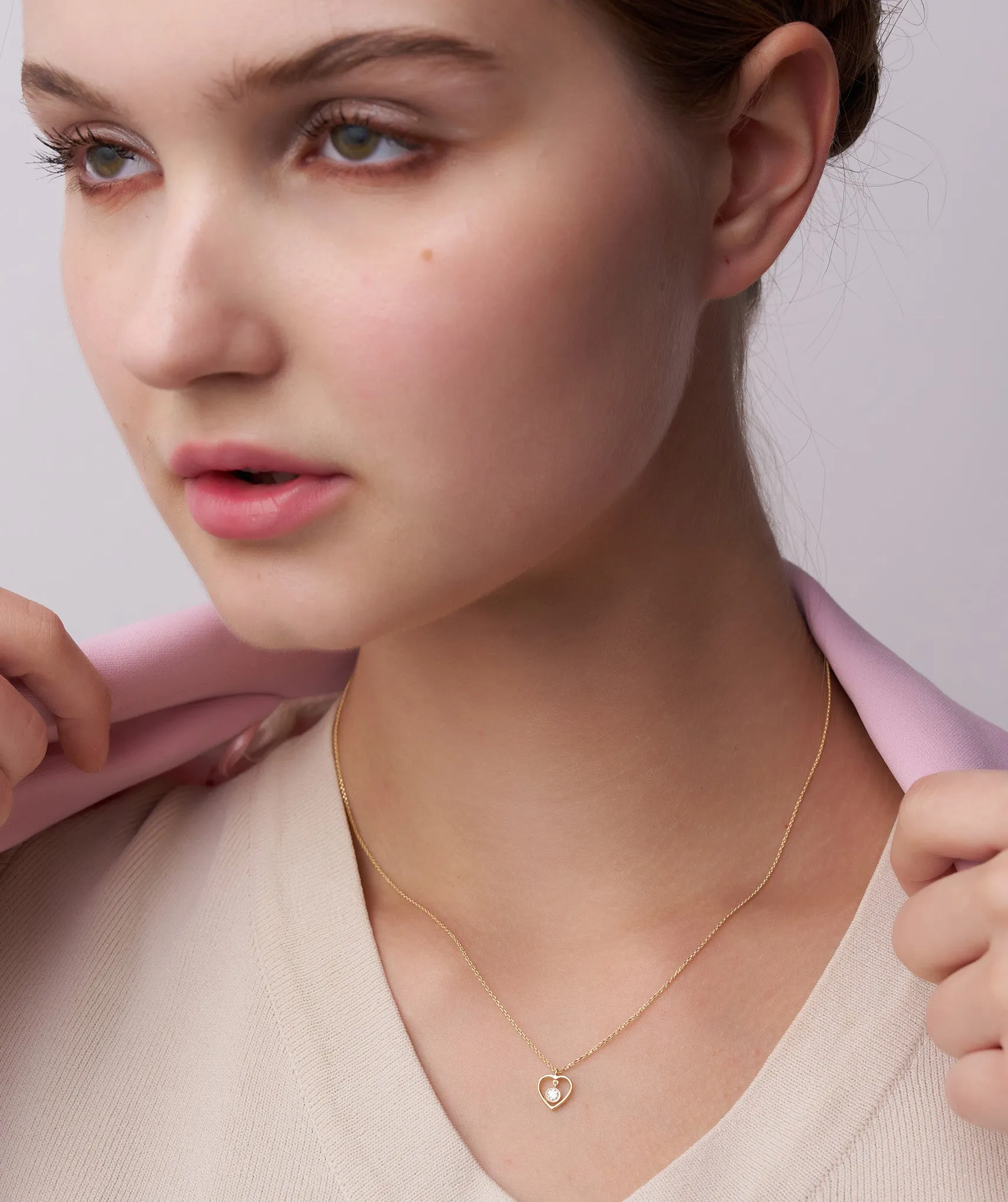 Heart Necklace with Diamond