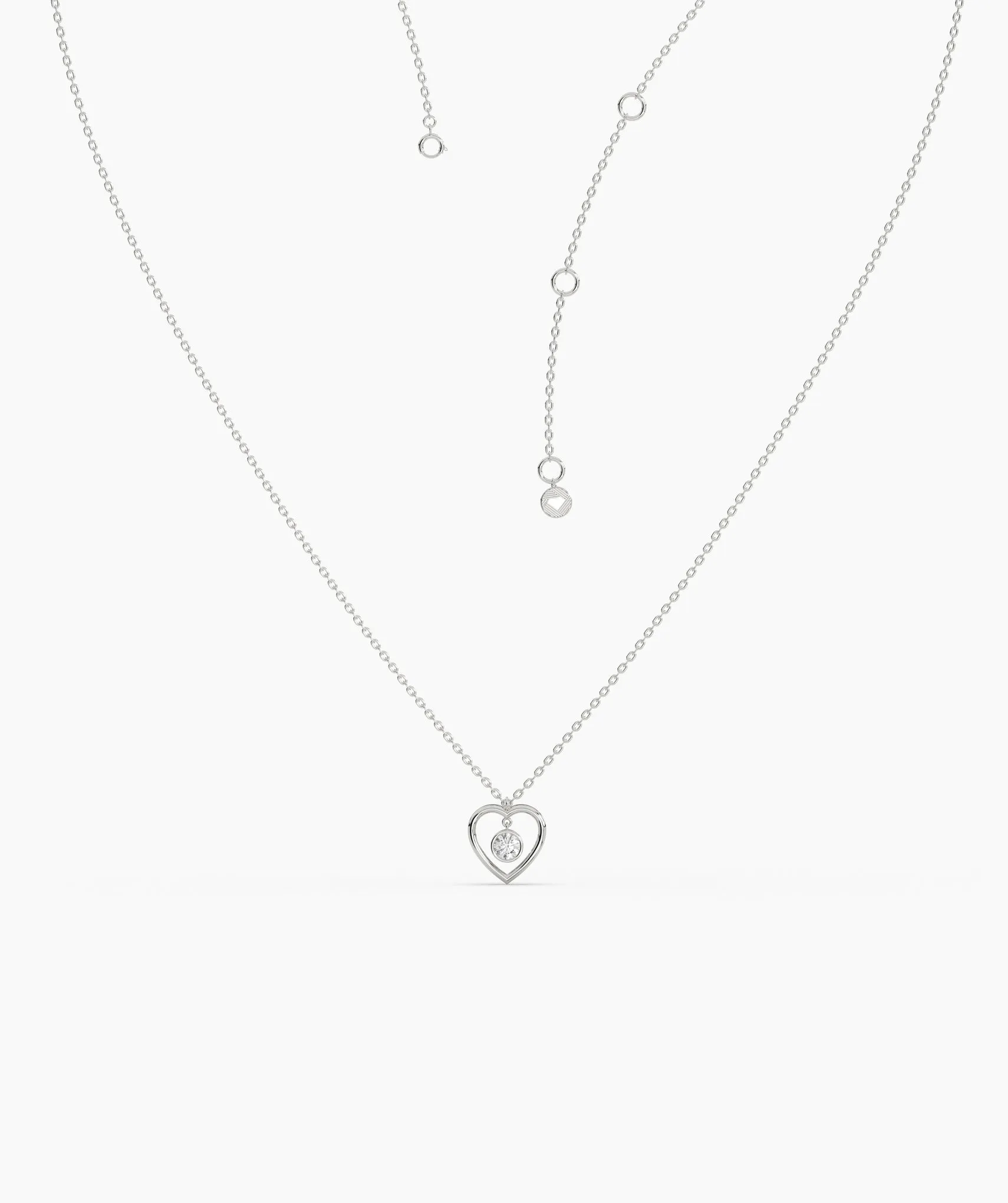 Heart Necklace with Diamond