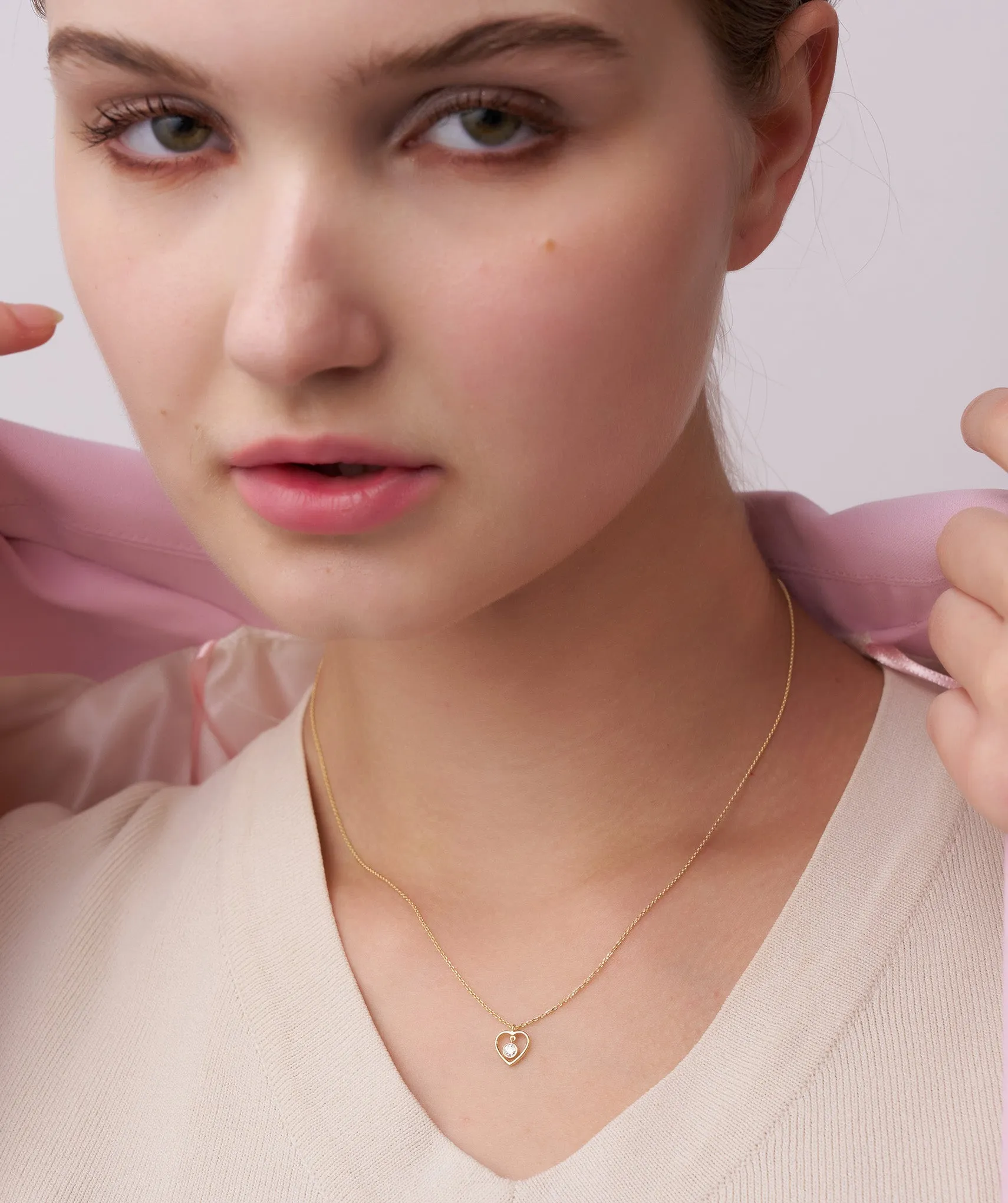 Heart Necklace with Diamond