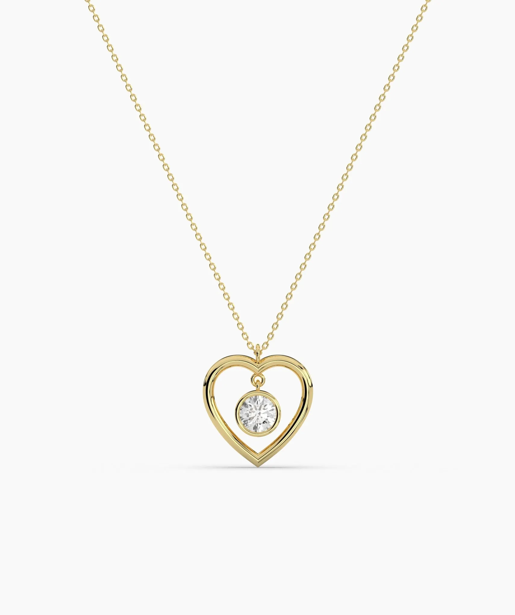 Heart Necklace with Diamond