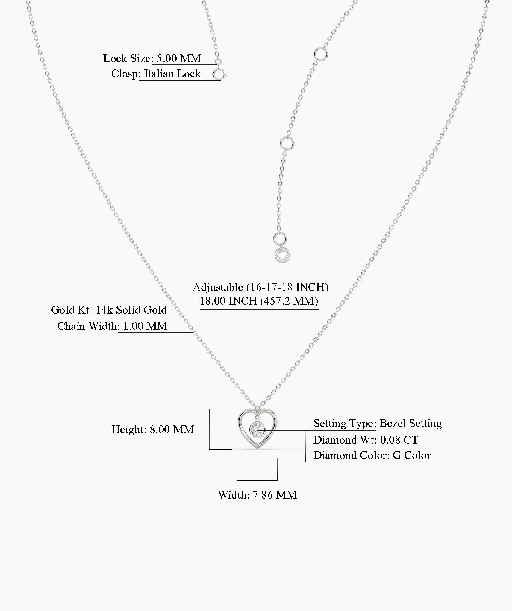Heart Necklace with Diamond