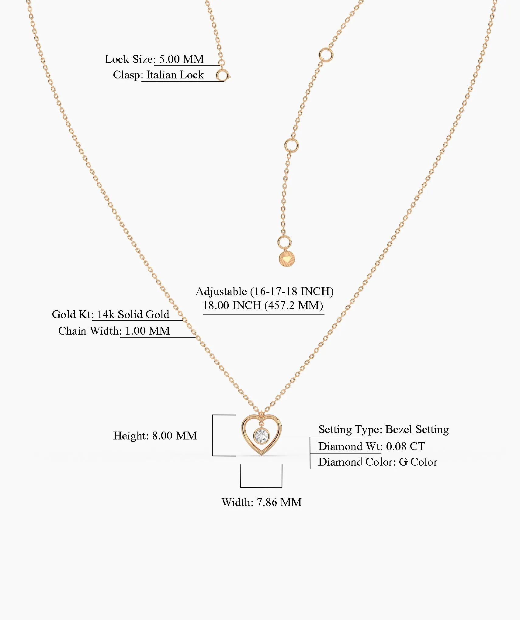 Heart Necklace with Diamond