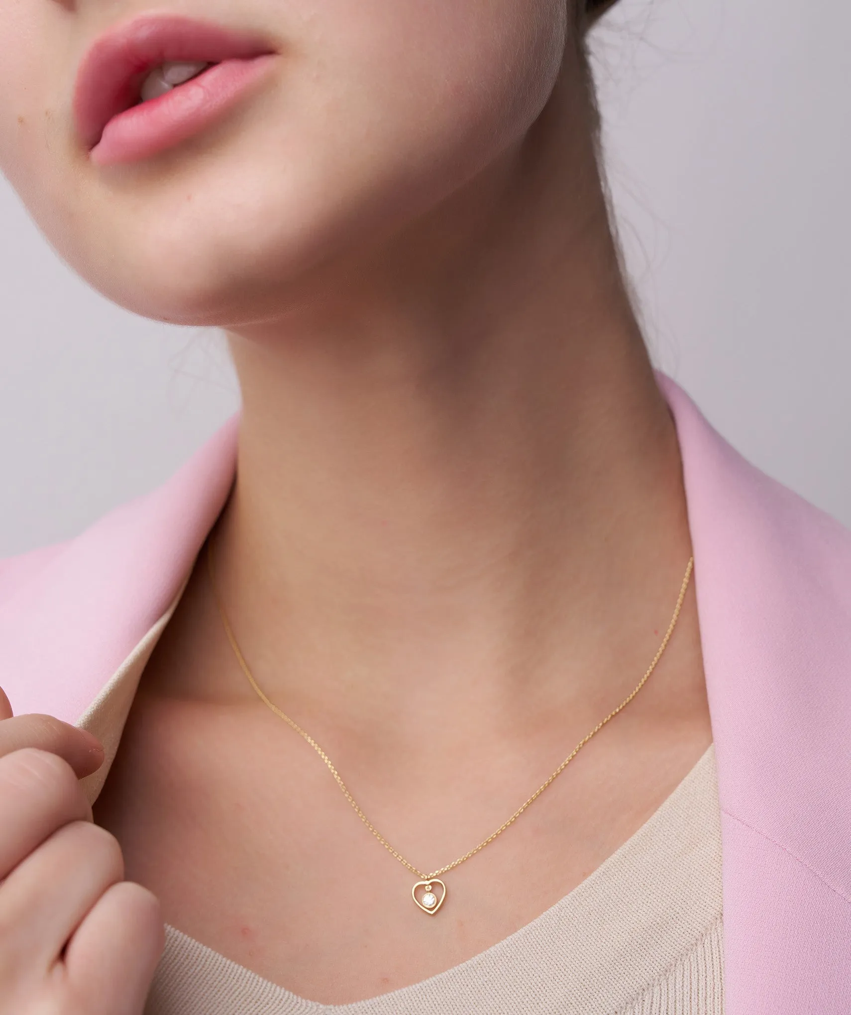 Heart Necklace with Diamond