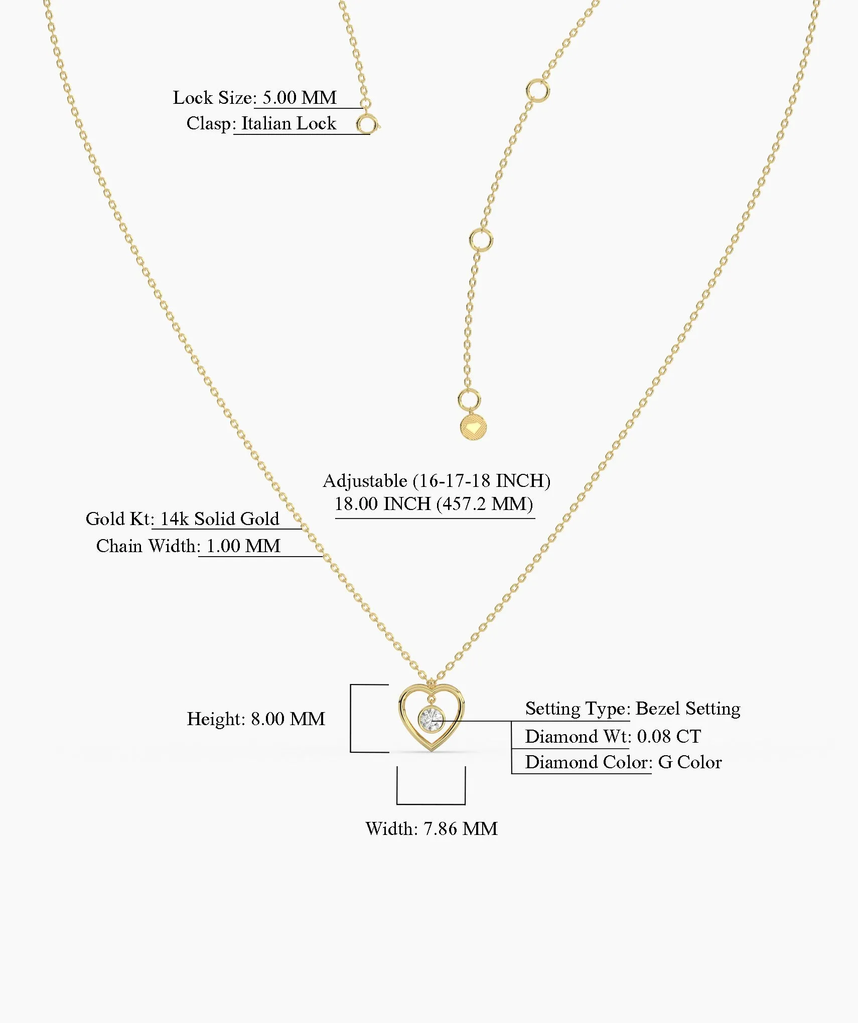 Heart Necklace with Diamond