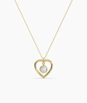 Heart Necklace with Diamond