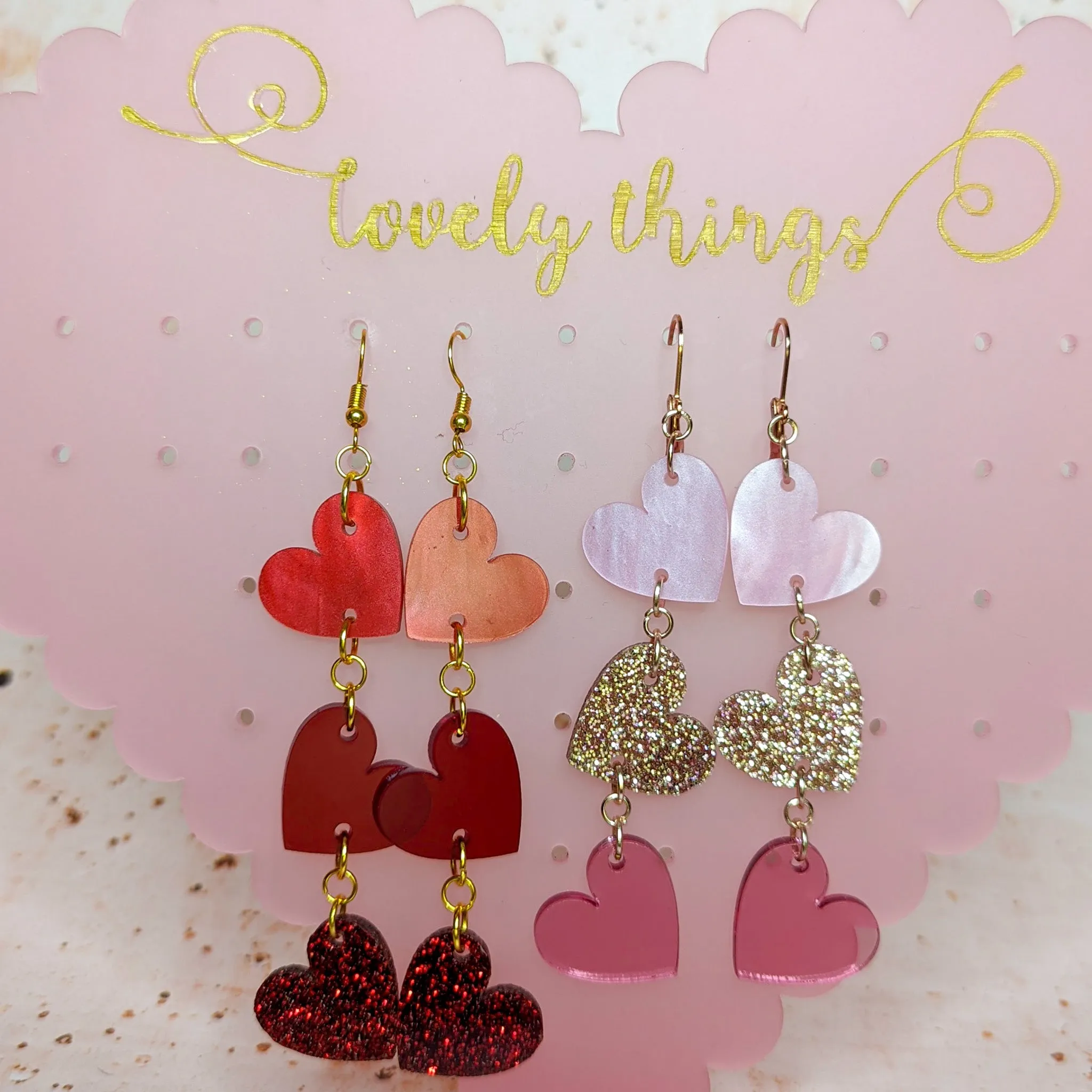 Hearts on a String Earrings