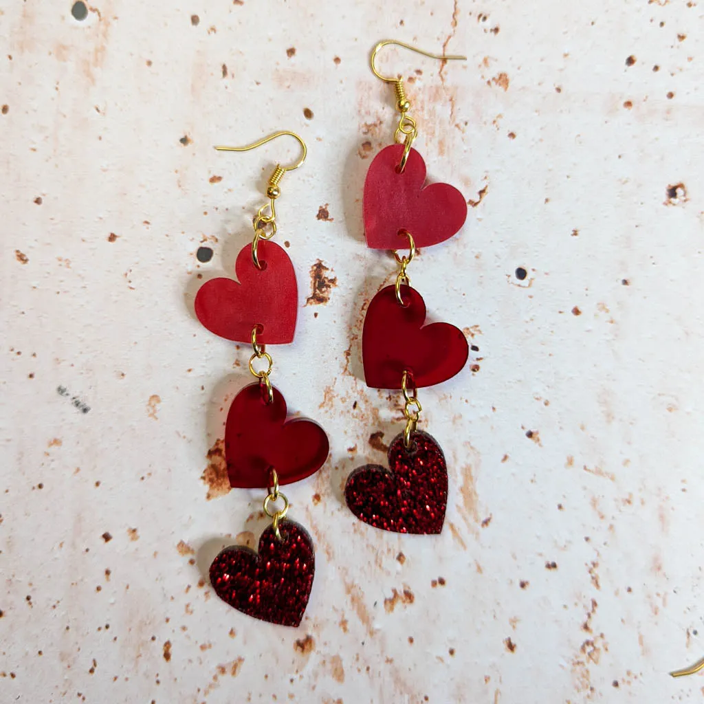 Hearts on a String Earrings