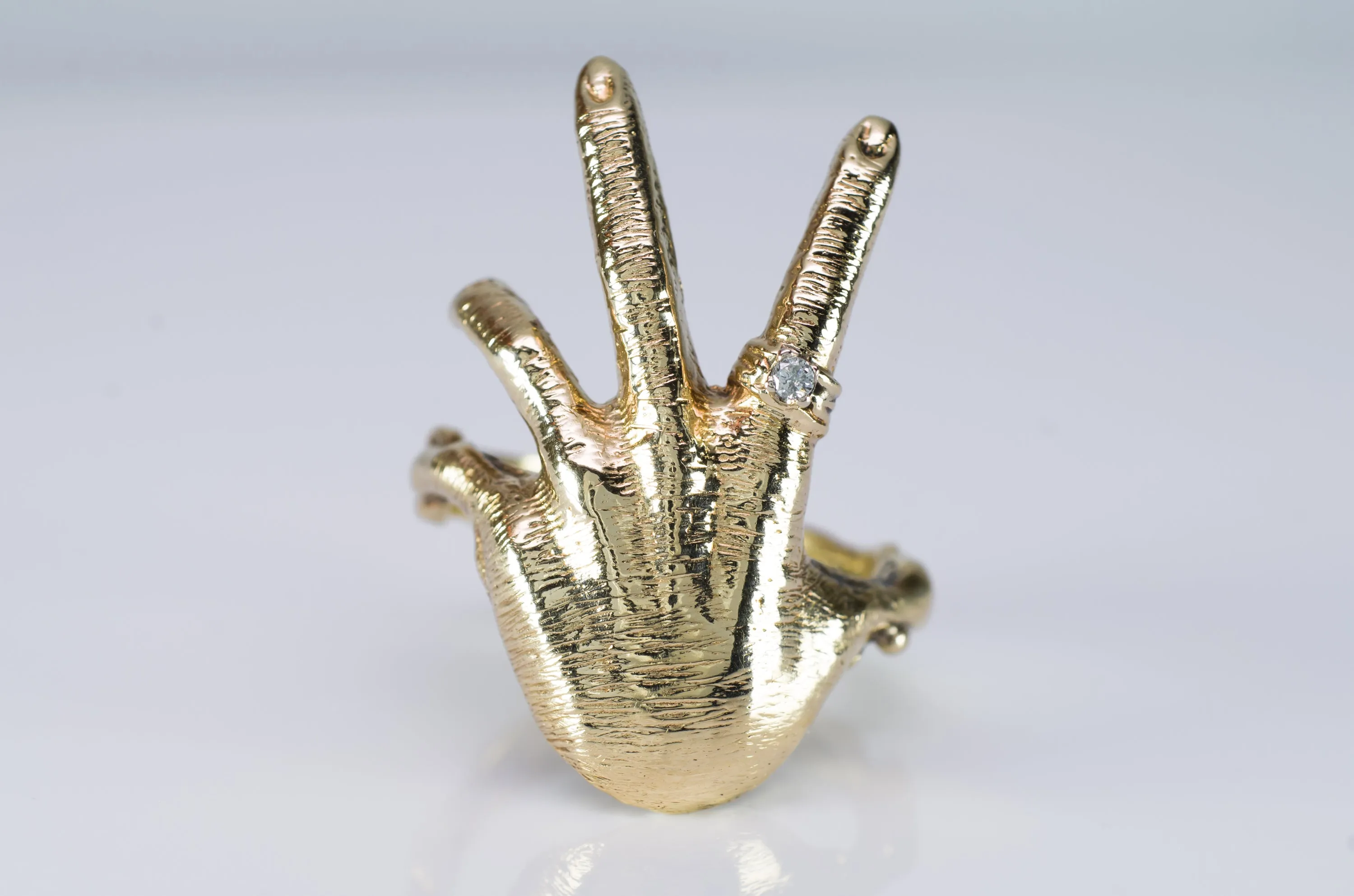 HEAVY VINTAGE FIGURAL HAND  RING