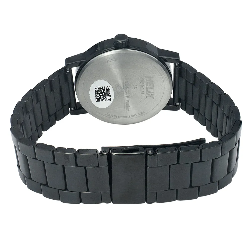 Helix By Timex Black Round Analog Stainless Steel Watch Men -TW035HG10