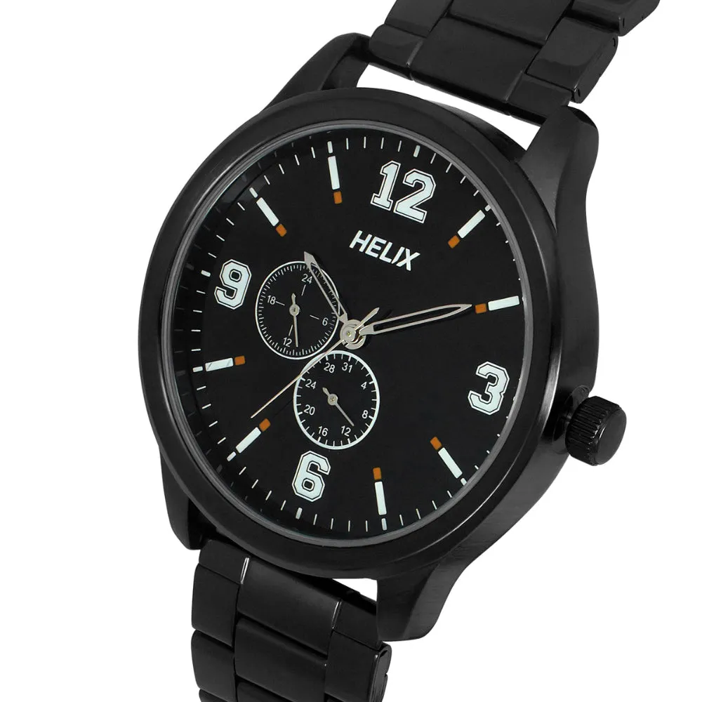 Helix By Timex Black Round Analog Stainless Steel Watch Men -TW043HG18