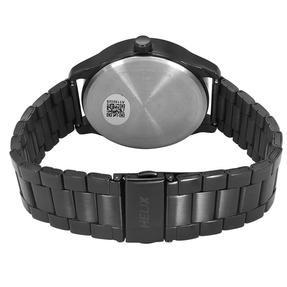 Helix By Timex Black Round Analog Stainless Steel Watch Men -TW043HG18