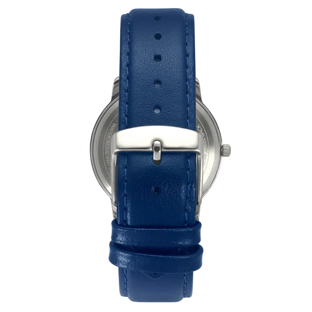 Helix By Timex Blue Round Analog Leather Watch Men -TW039HG13