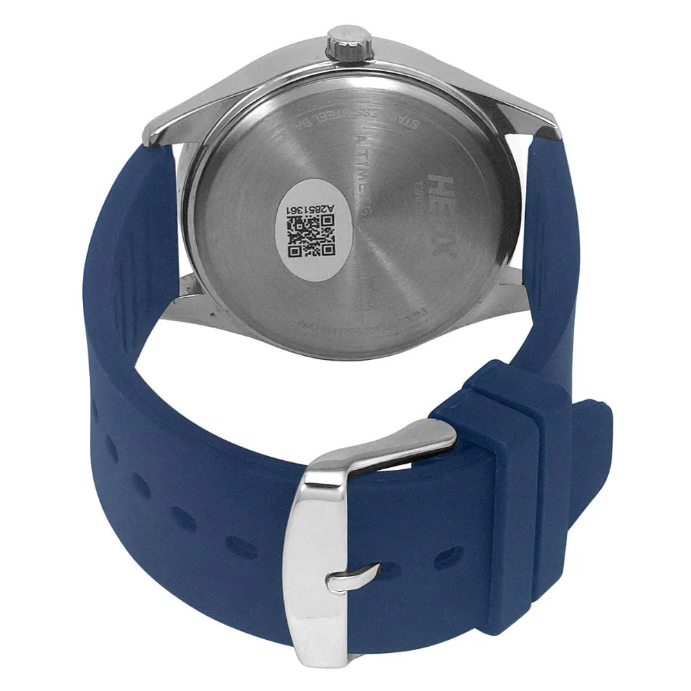 Helix By Timex Blue Round Analog Silicone Watch Men -TW031HG19