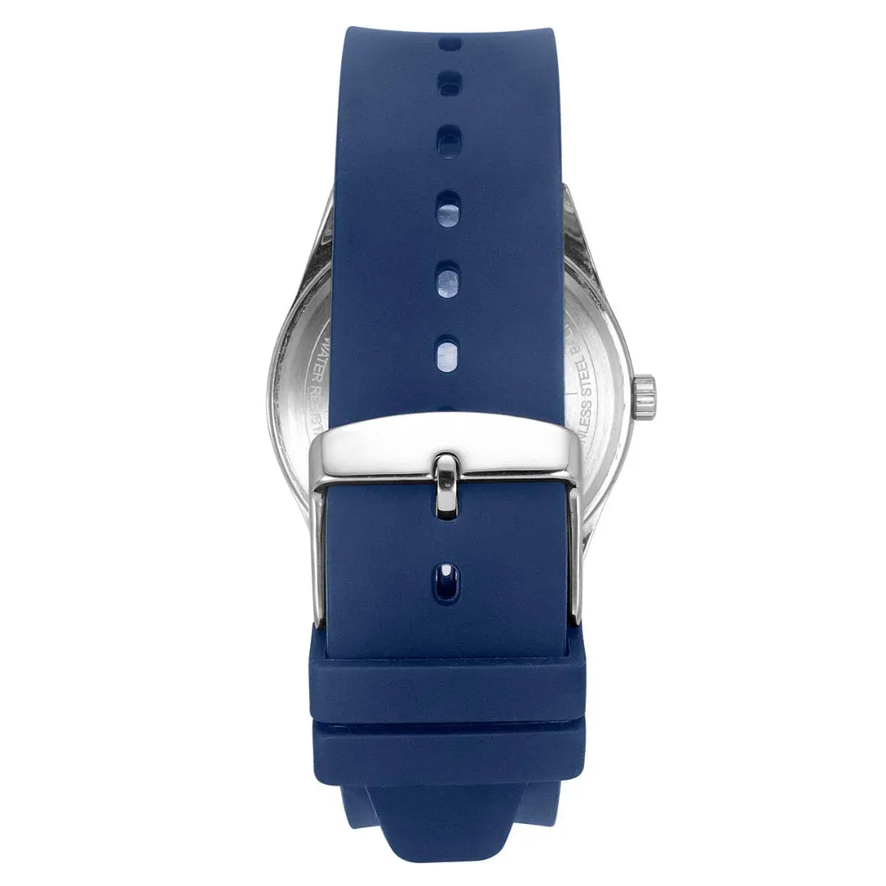 Helix By Timex Blue Round Analog Silicone Watch Men -TW031HG19