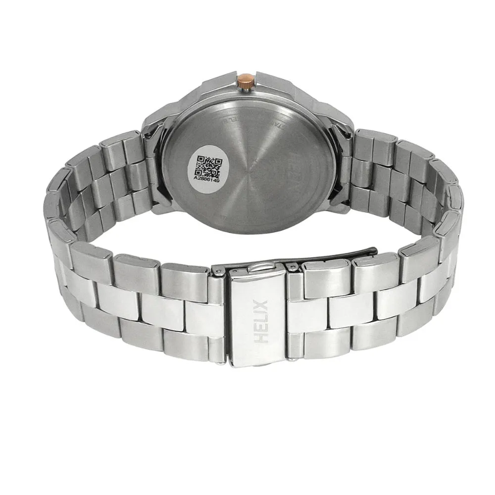 Helix By Timex Blue Round Analog Stainless Steel Watch Men -TW027HG33