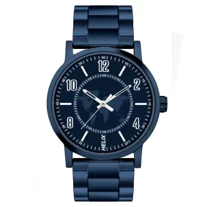 Helix By Timex Blue Round Analog Stainless Steel Watch Men -TW035HG13
