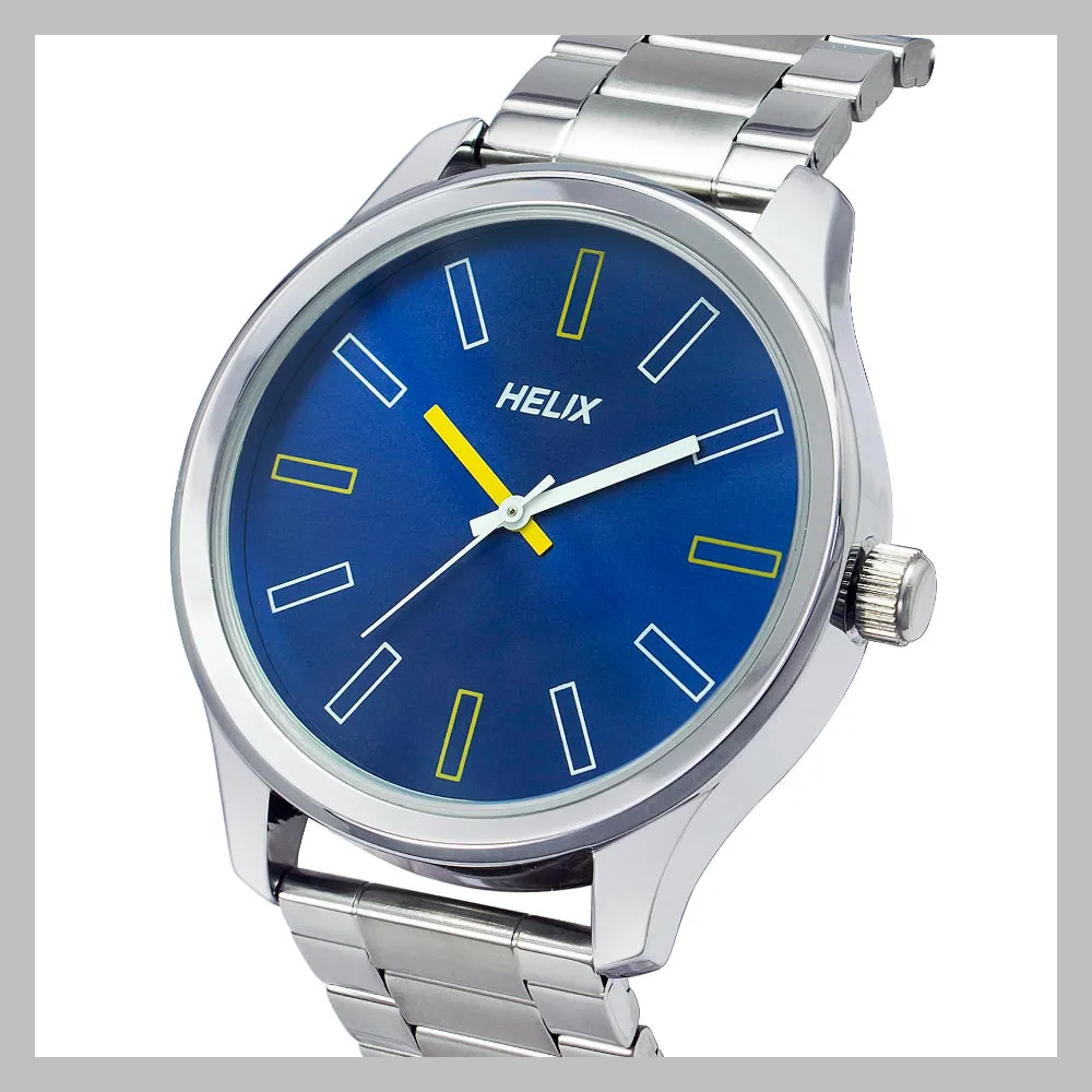Helix By Timex Blue Round Analog Stainless Steel Watch Men -TW043HG04
