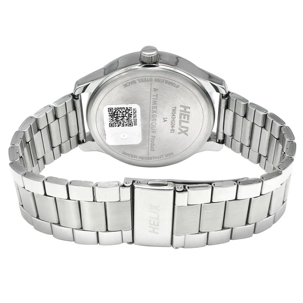 Helix By Timex Blue Round Analog Stainless Steel Watch Men -TW043HG04