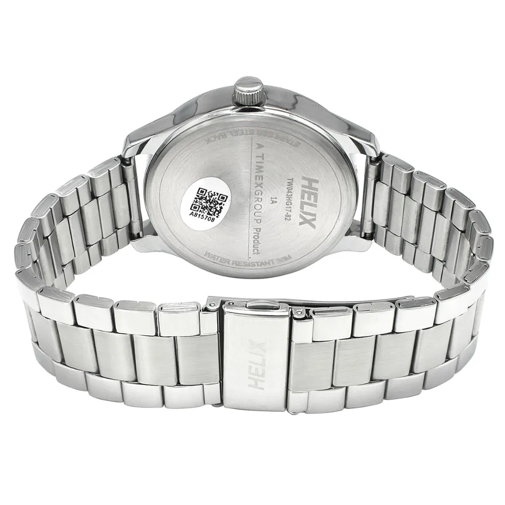 Helix By Timex Blue Round Analog Stainless Steel Watch Men -TW043HG17