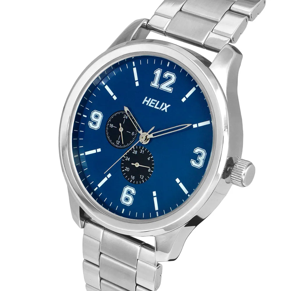 Helix By Timex Blue Round Analog Stainless Steel Watch Men -TW043HG17