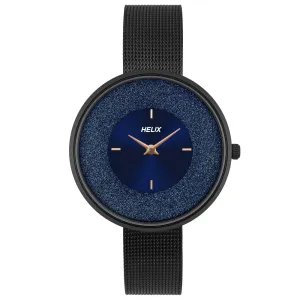 Helix By Timex Blue Round Analog Stainless Steel Watch Women -TW031HL12