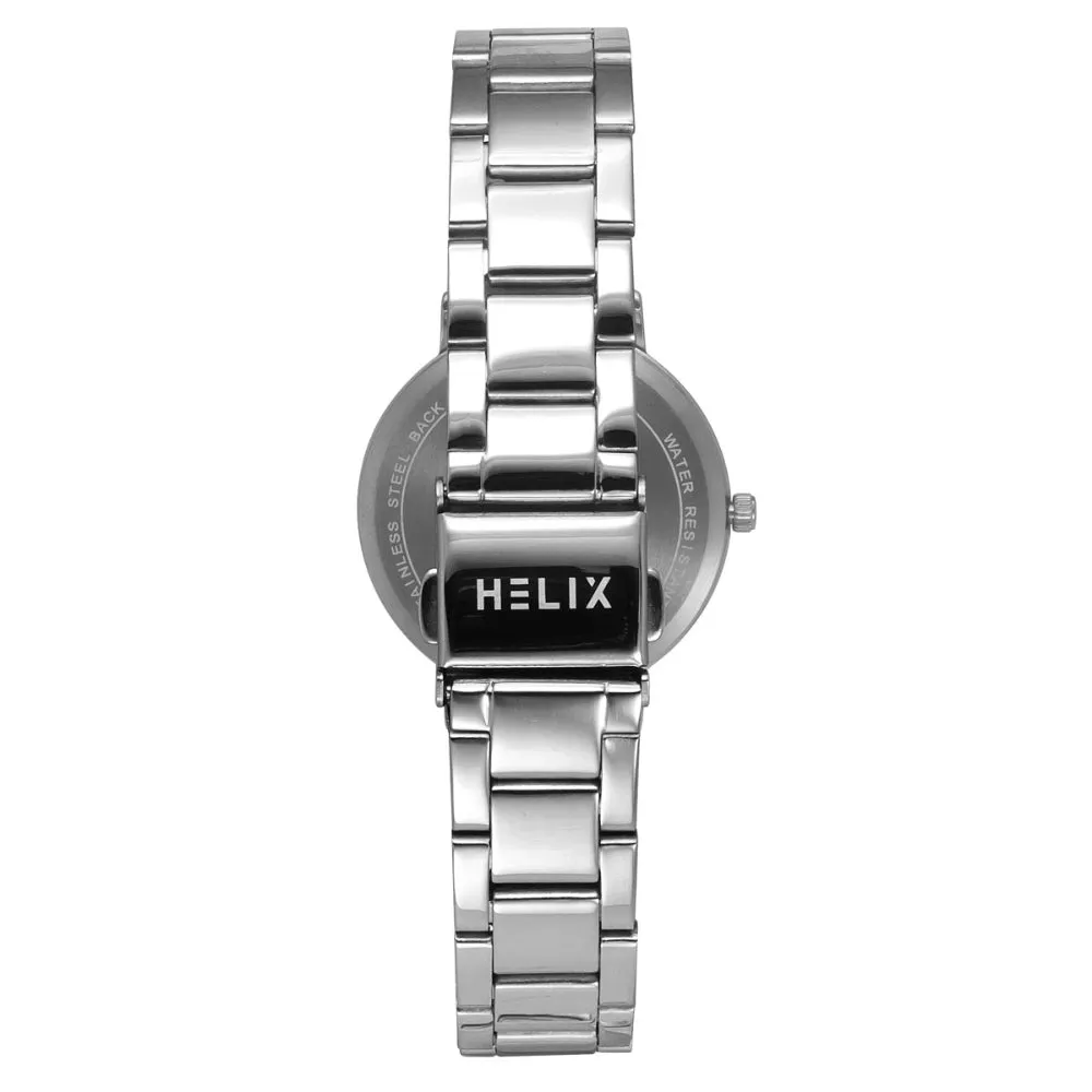 Helix By Timex Burgundy Round Analog Stainless Steel Watch Women -TW056HL04