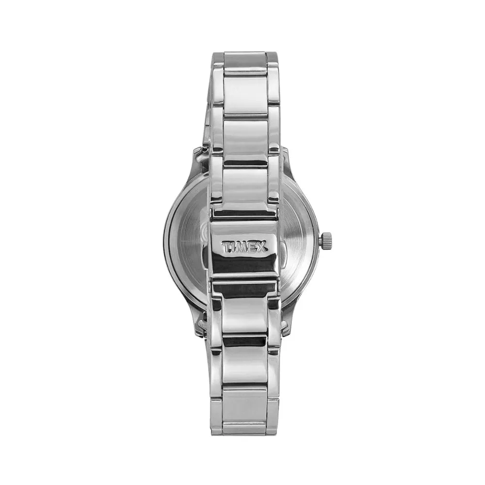 Helix By Timex Red Round Analog Stainless Steel Watch Women -TW060HL03T