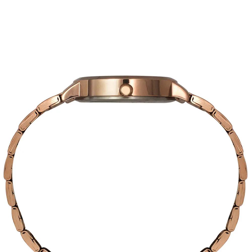 Helix By Timex Rose Gold Round Analog Stainless Steel Watch Women -TW041HL18
