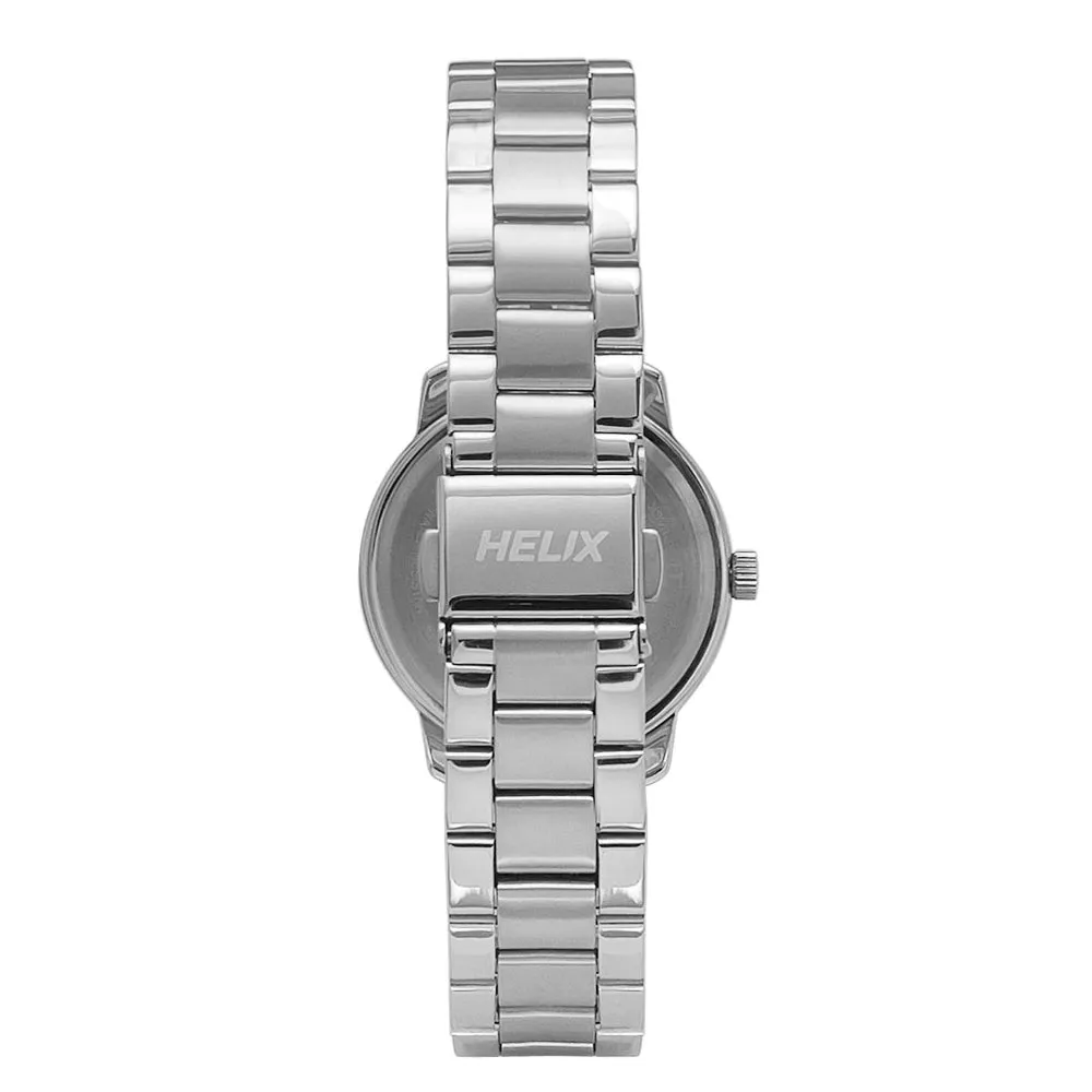 Helix By Timex Silver Round Analog Brass Watch Women -TW048HL05