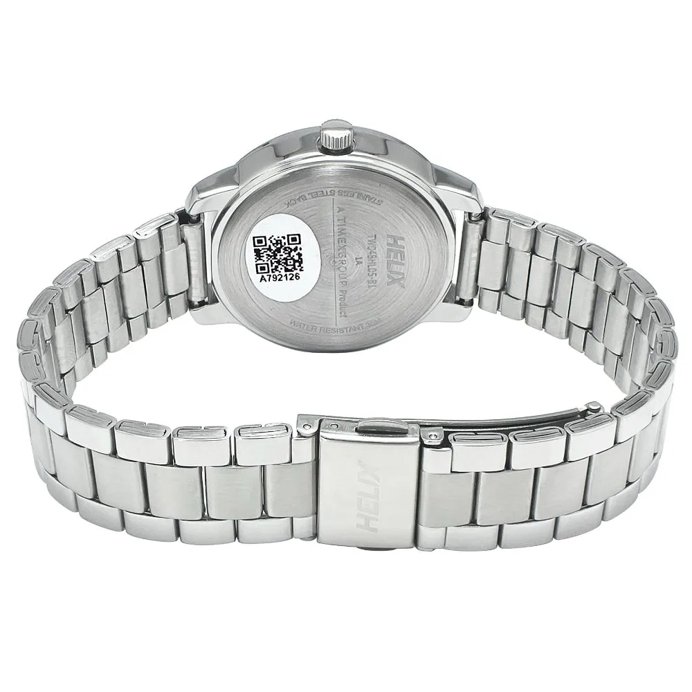 Helix By Timex Silver Round Analog Brass Watch Women -TW048HL05