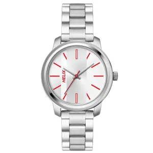 Helix By Timex Silver Round Analog Brass Watch Women -TW048HL05