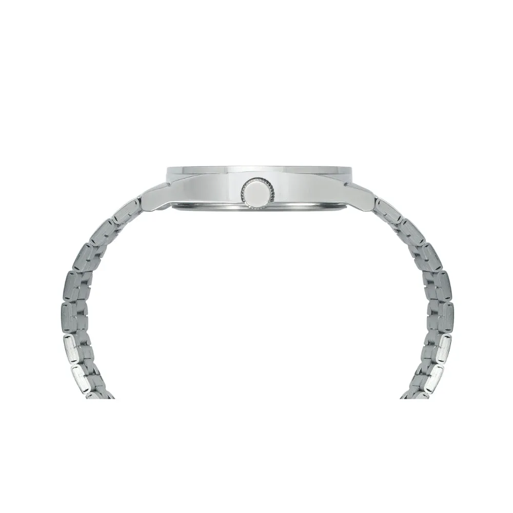Helix By Timex Silver Round Analog Stainless Steel Watch Men -TW044HG03