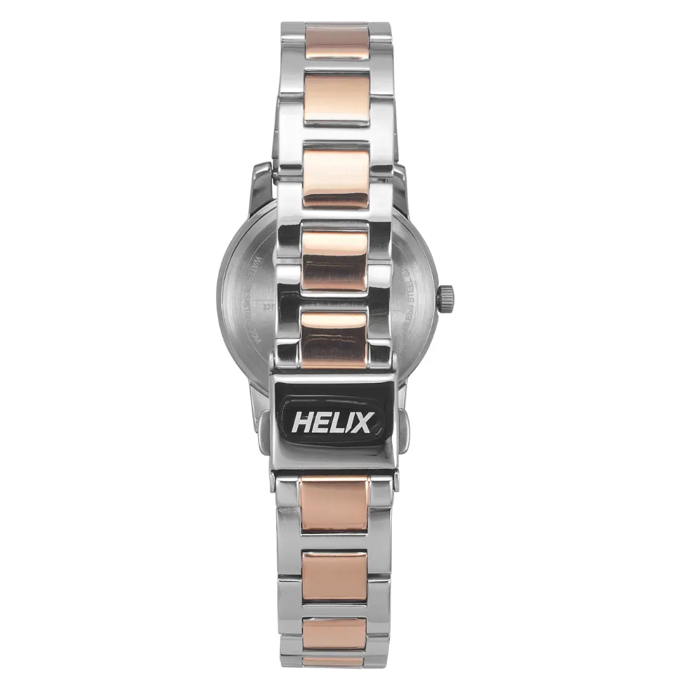 Helix By Timex Silver Round Analog Stainless Steel Watch Women -TW052HL02