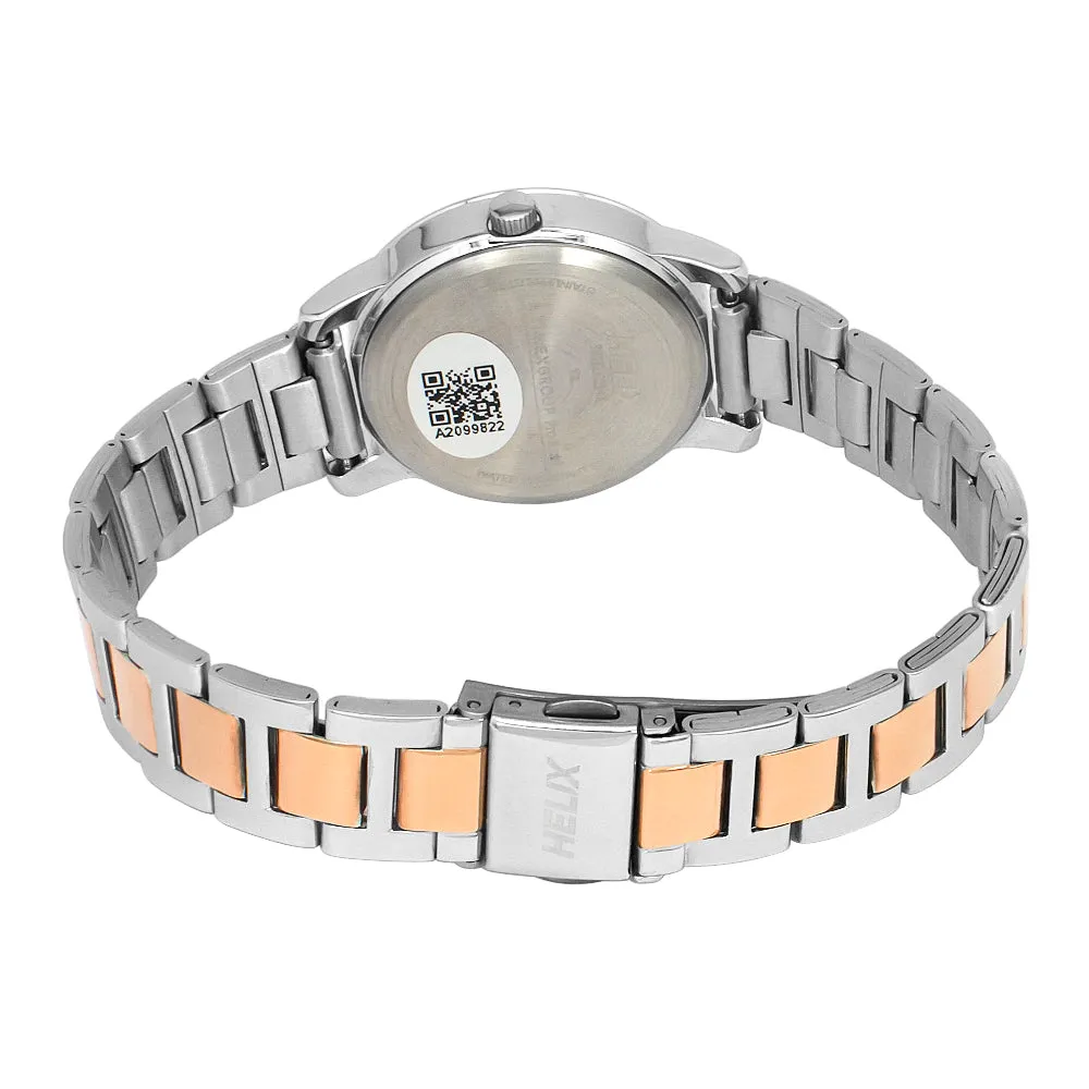 Helix By Timex Silver Round Analog Stainless Steel Watch Women -TW052HL02