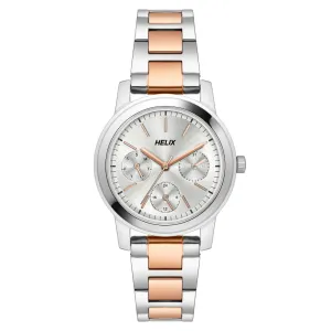 Helix By Timex Silver Round Analog Stainless Steel Watch Women -TW052HL02