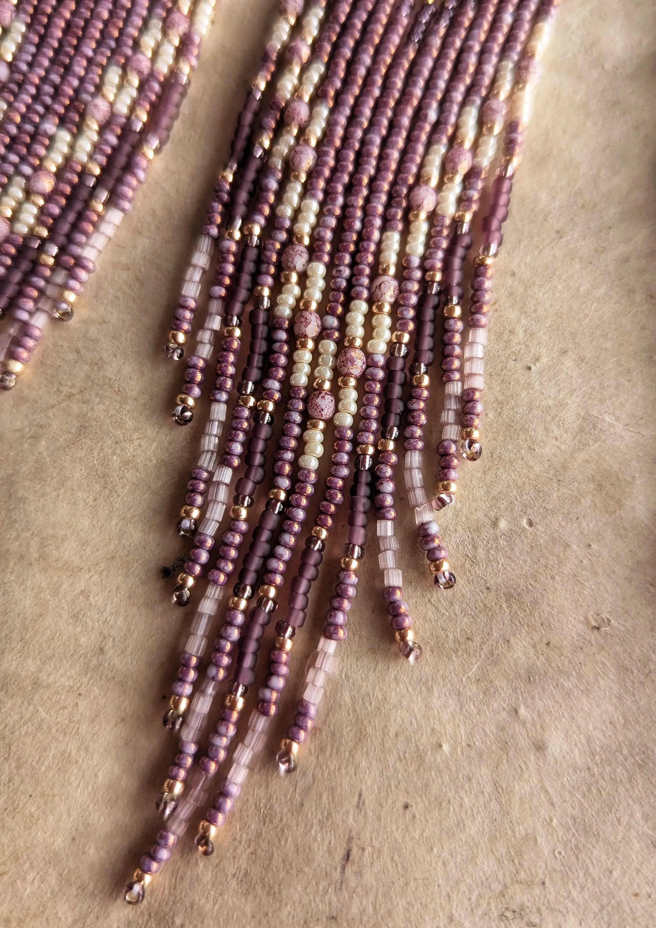 Hillary Lavender Boho Beaded Earrings